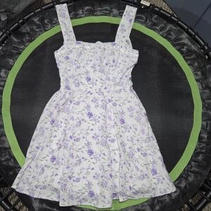 Altar'd State White Dress with Lavender Floral Print